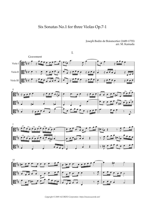 Six Sonatas No.1 for three Violas, Op.7-1