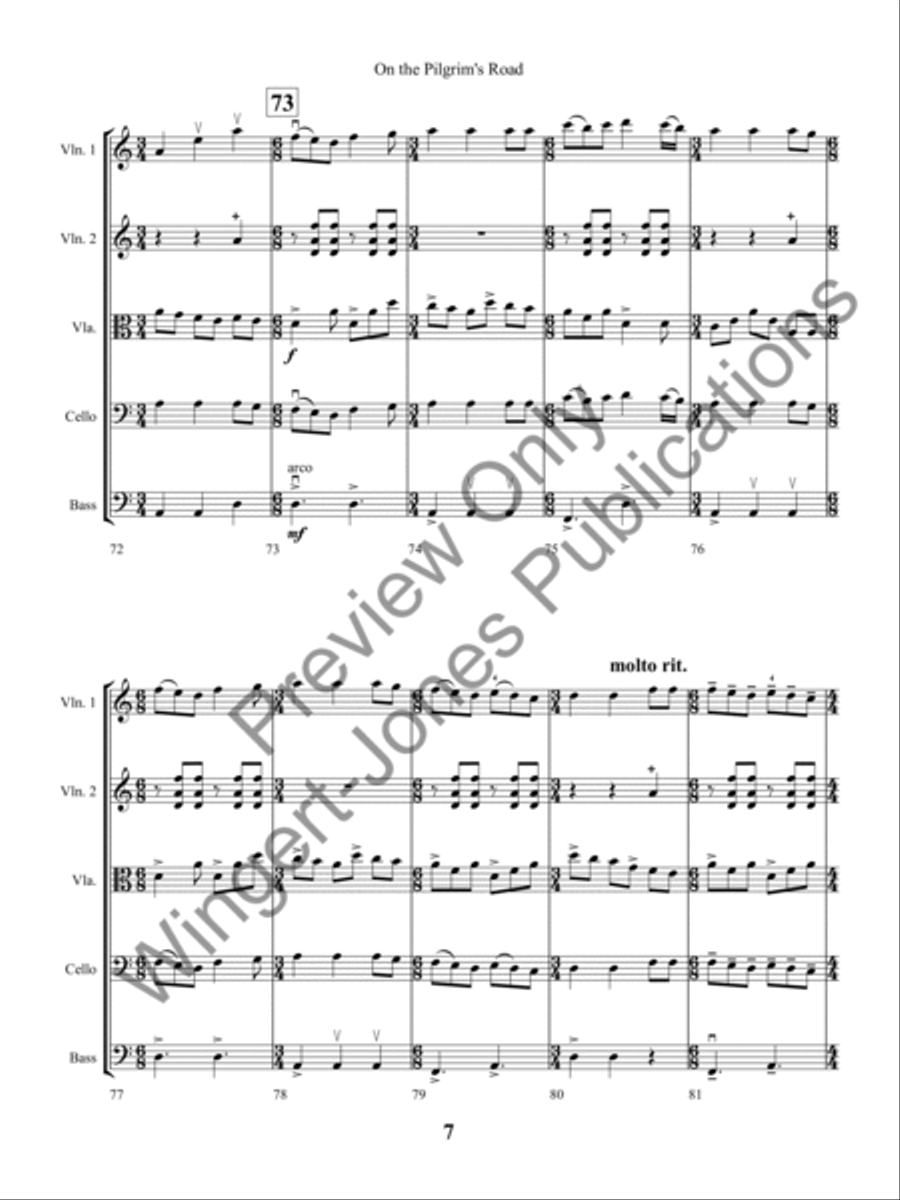 On the Pilgrim's Road String Orchestra scores gallery preview page 10