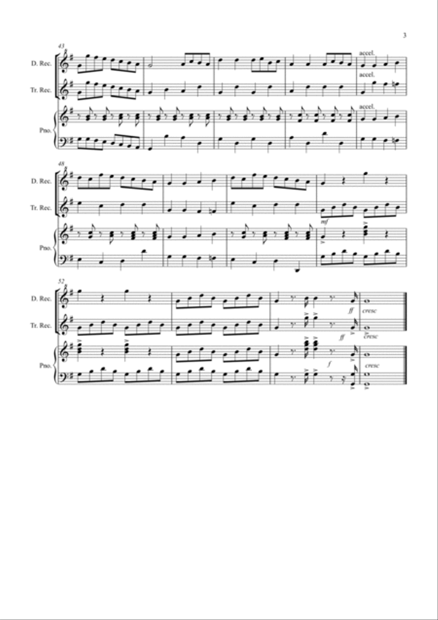 The Can Can for Descant and Treble Recorder Duet Woodwind Duet scores gallery preview page 3