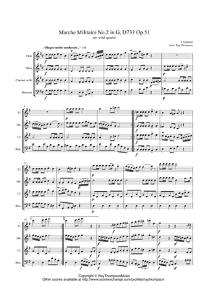 Schubert: Marche Militaire No.2 in G, D733 Op.51 - wind quartet