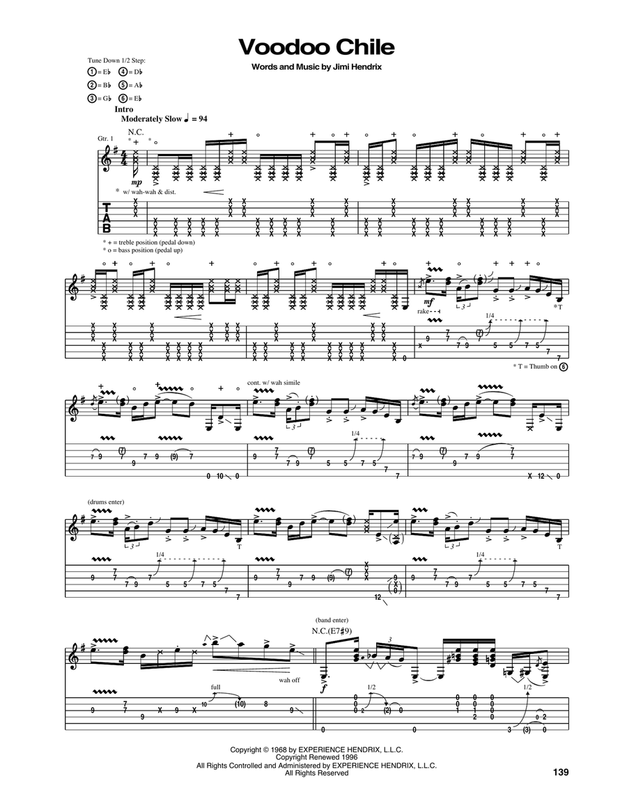 Voodoo Chile Acoustic Guitar scores gallery preview page 1