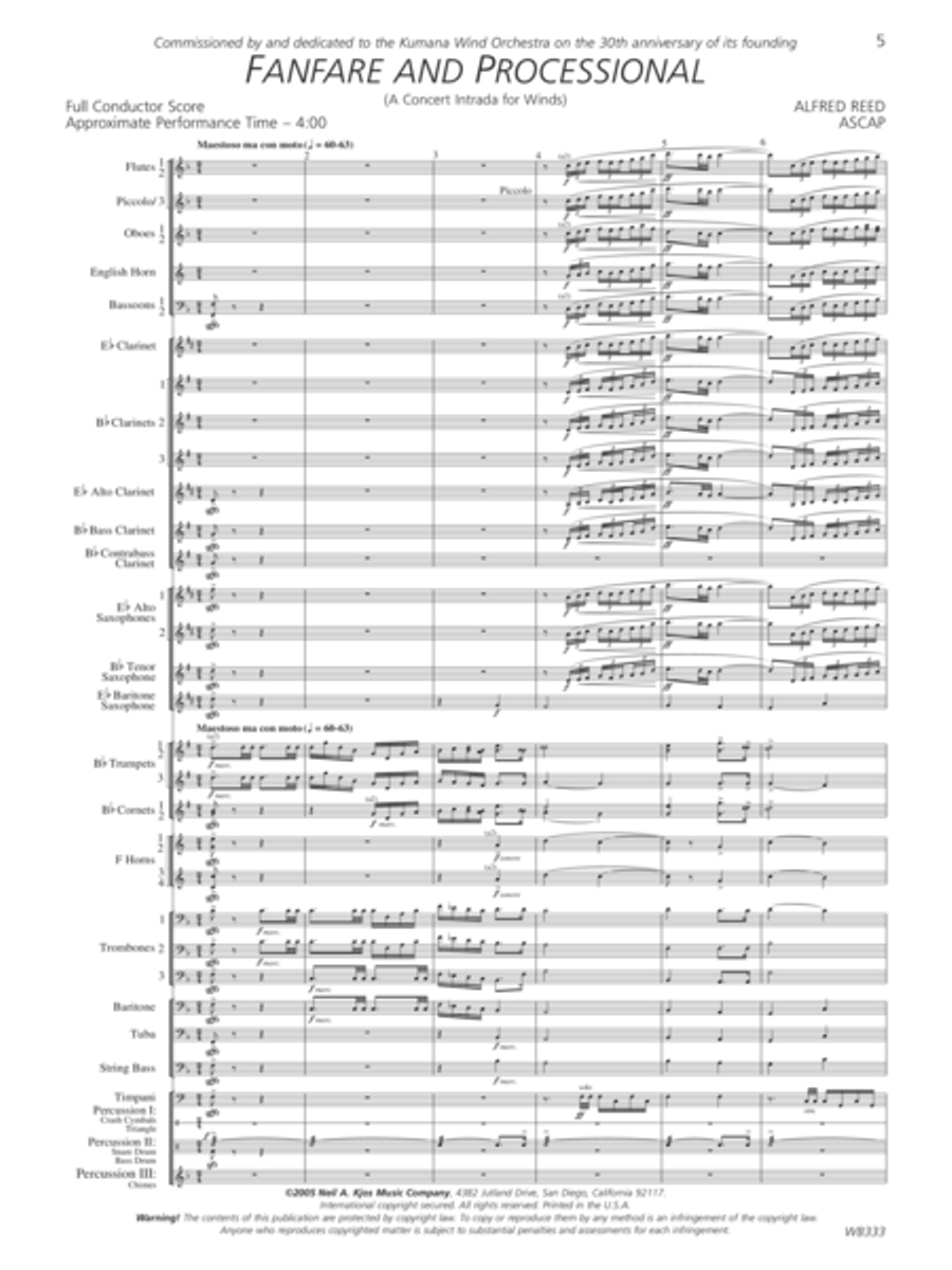 Fanfare and Processional Fanfare and Processional Concert Band scores gallery preview page 2