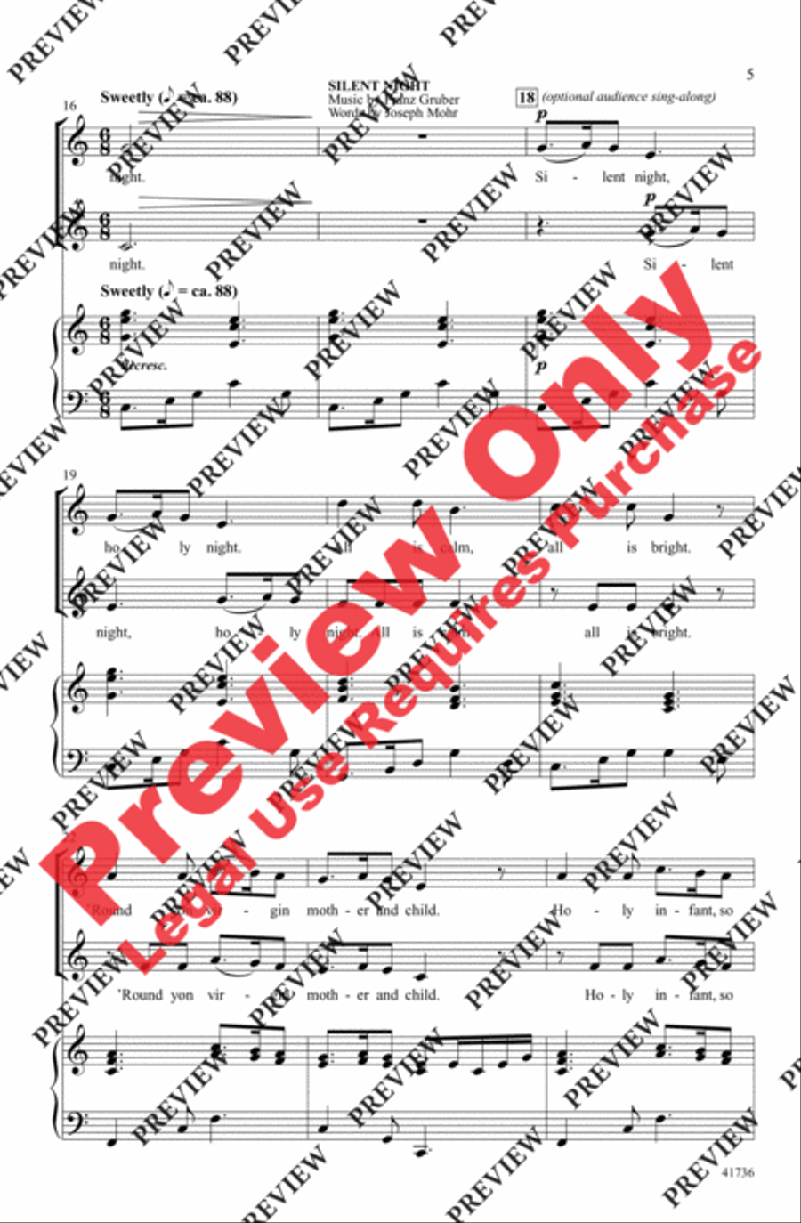 A Still, Silent Night 2-Part scores gallery preview page 4