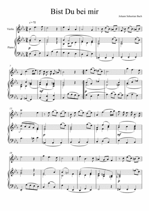 Johann Sebastian Bach - Bist du bei mir (Violin Solo)