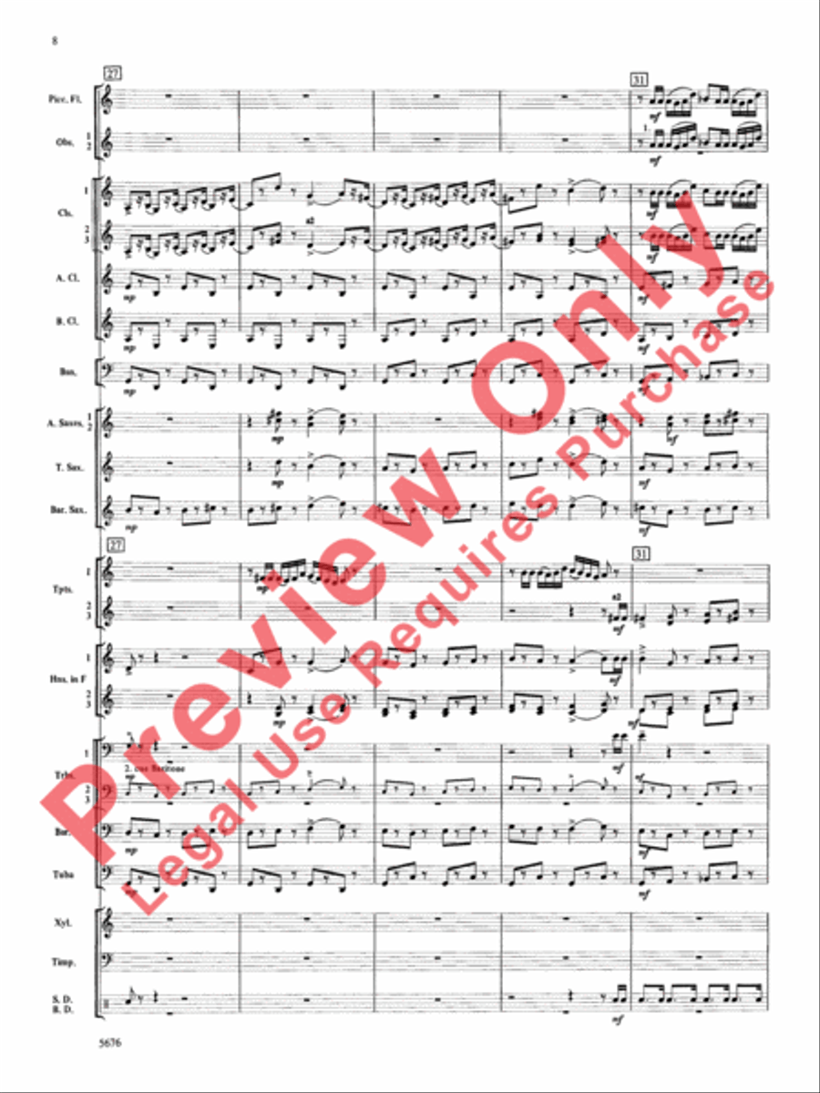 March from the Opera Love for 3 Oranges Concert Band scores gallery preview page 9