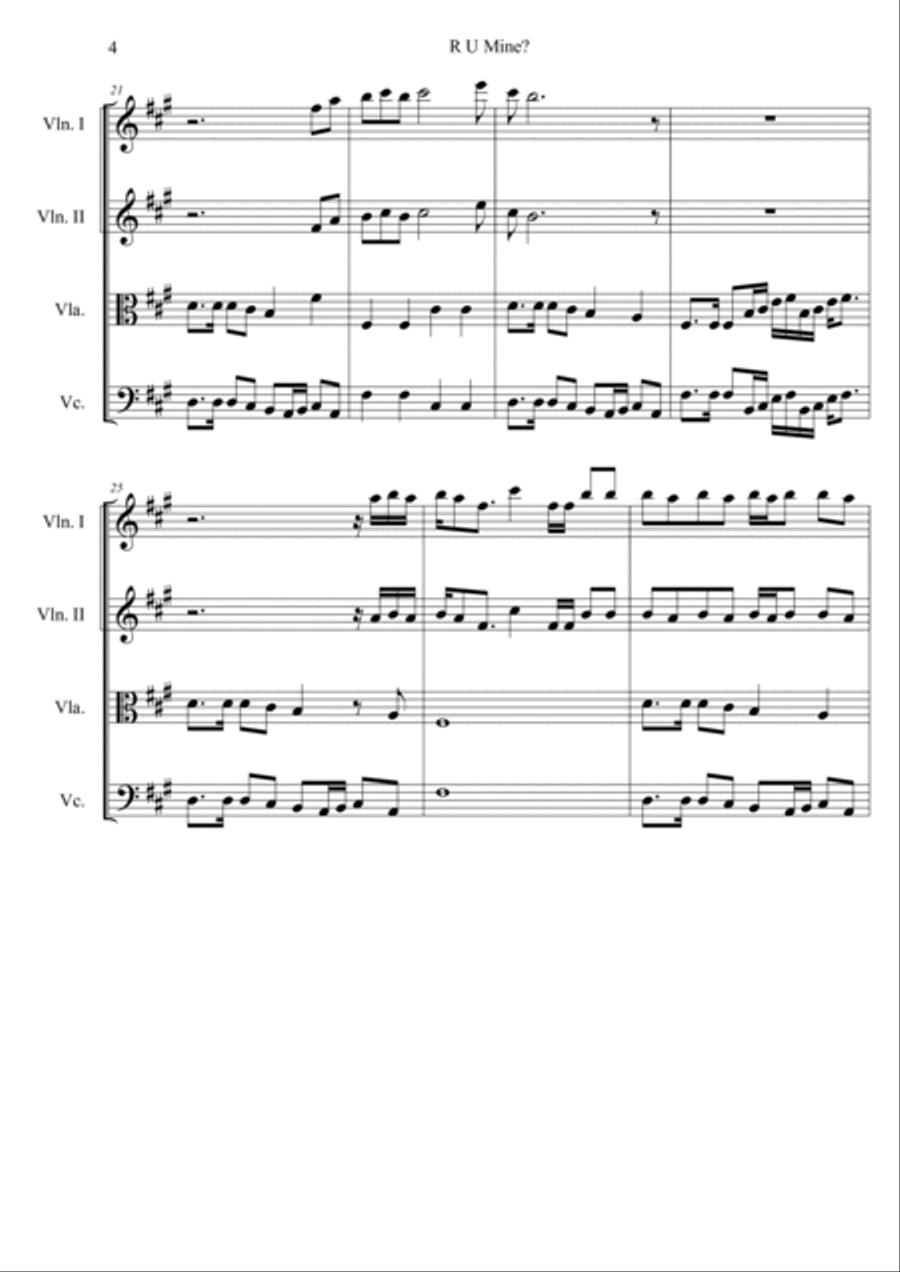 R U Mine? String Quartet scores gallery preview page 4