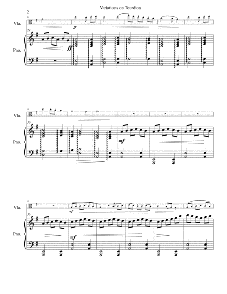 Tourdion (Quand je bois du vin clairet) for viola and piano image number null