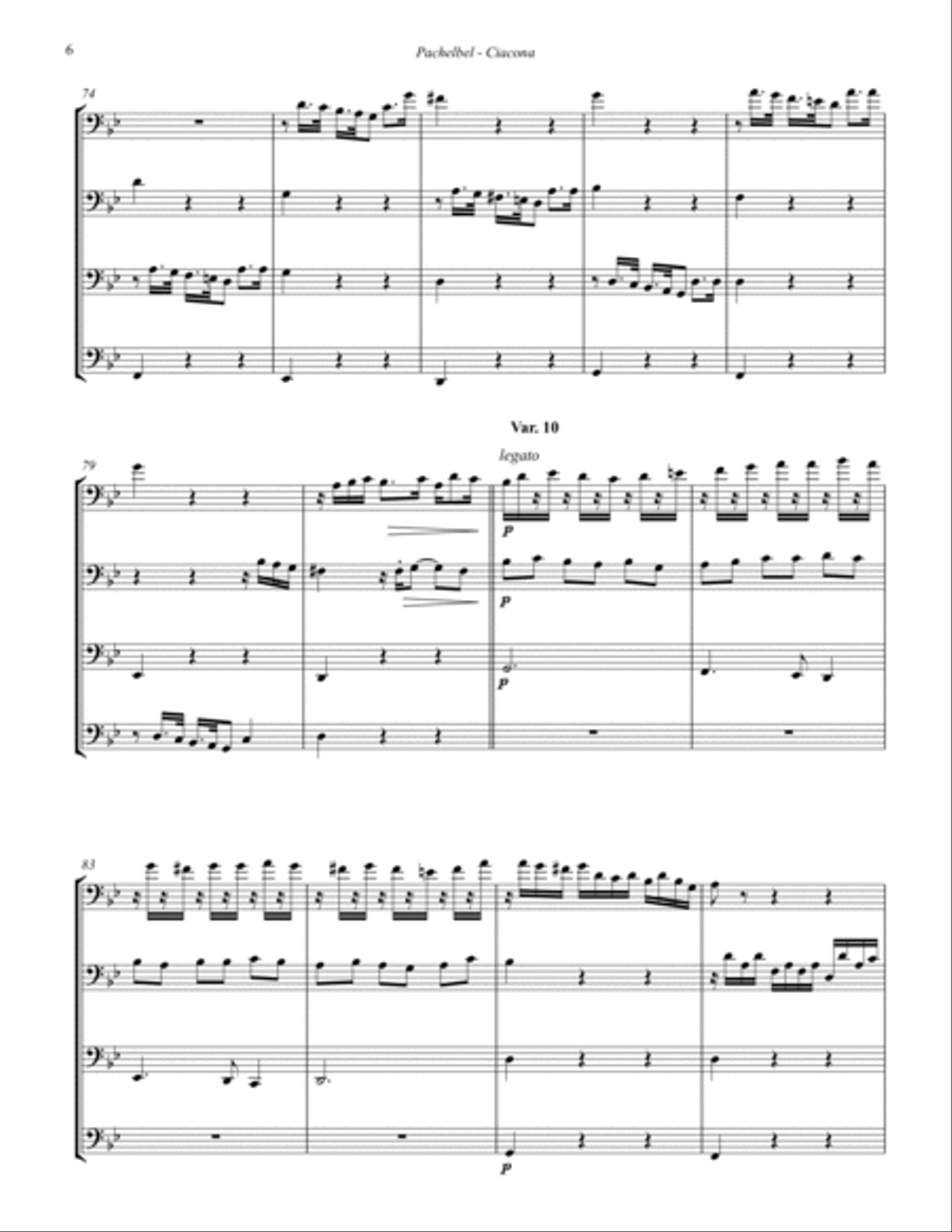 Ciacona - Theme & 22 Variations for Tuba Quartet image number null