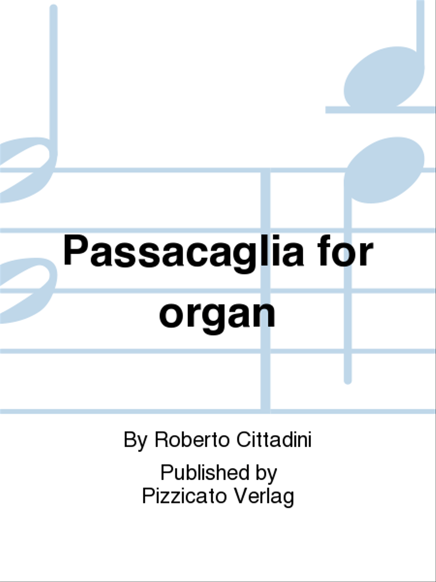 Passacaglia for organ Passacaglia for organ Organ Solo scores gallery preview page 1