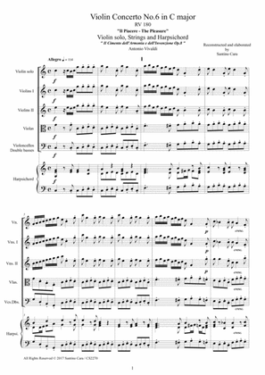 Vivaldi - Concerto No.6 in C major - Il Piacere - RV 180 Op.8 for Violin, Strings and Continuo