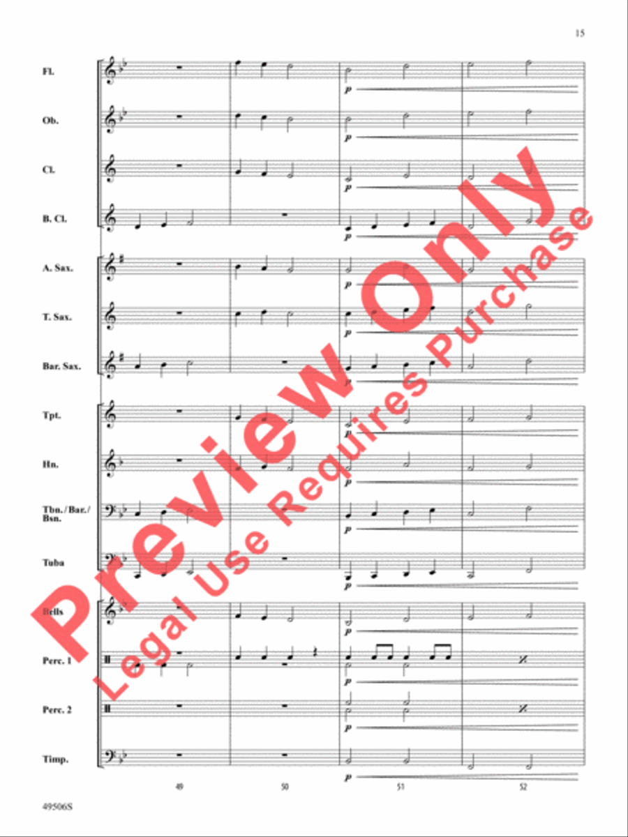 Trombones in Paradise Concert Band scores gallery preview page 16