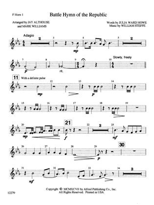 Battle Hymn of the Republic: 1st F Horn