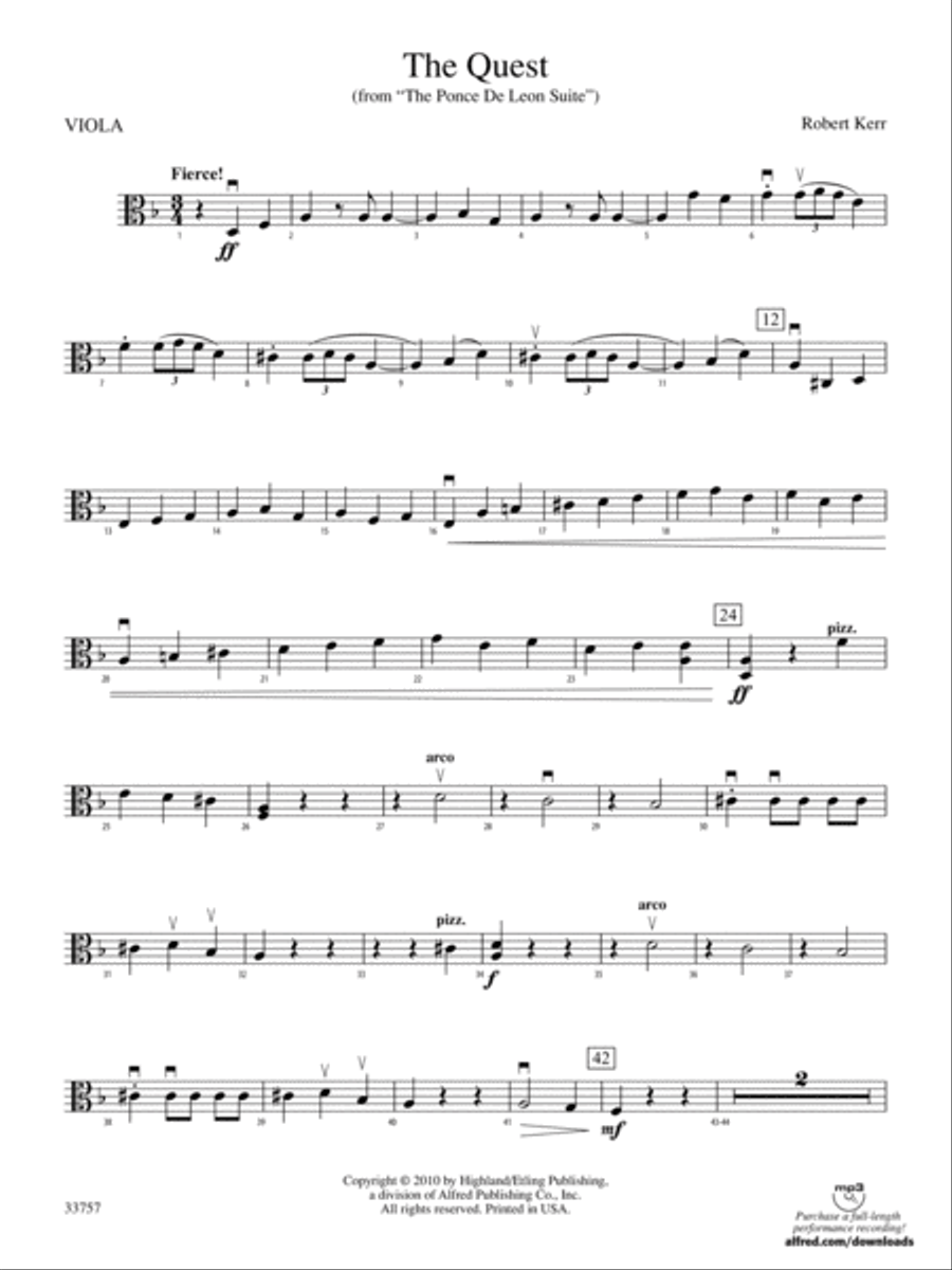 The Quest: Viola Full Orchestra scores gallery preview page 1