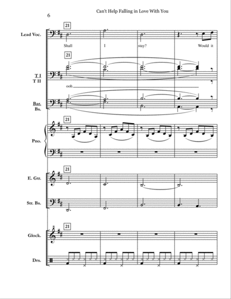 Can't Help Falling In Love TTBB scores gallery preview page 6