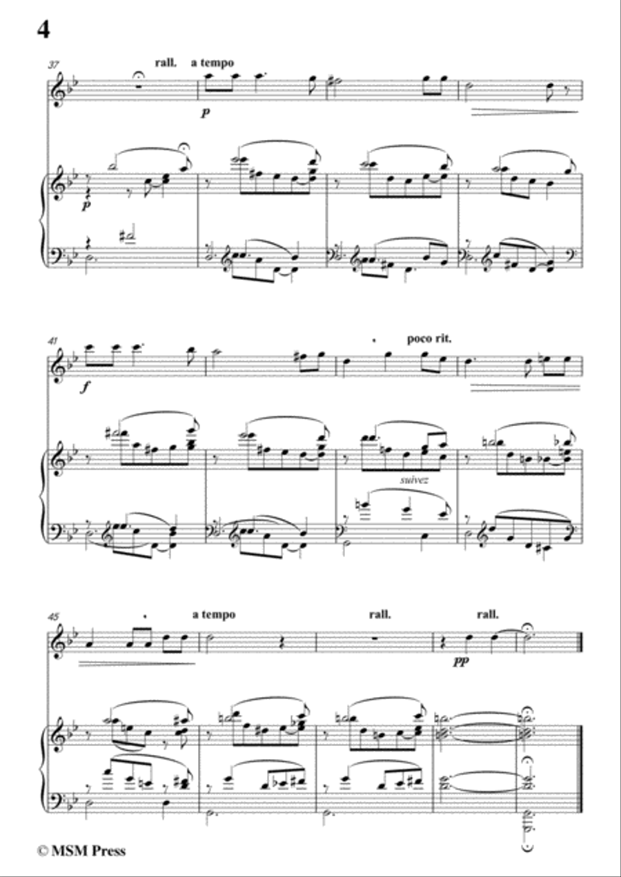 Duparc-Élégie,for Flute and Piano Flute Solo scores gallery preview page 6