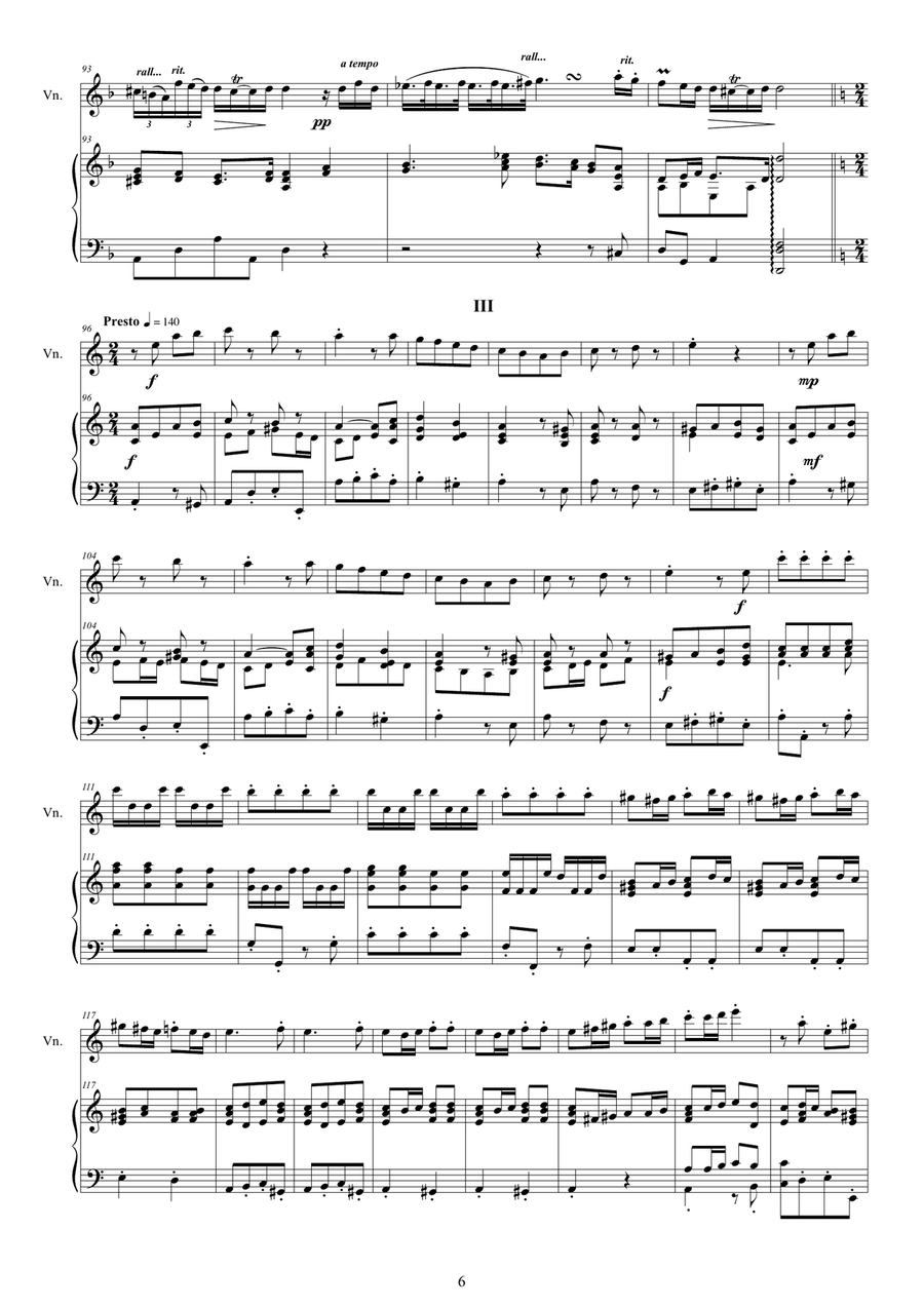 Vivaldi - Violin Concerto No.6 in A minor Rv 356 Op.3 for Violin and Piano Violin Solo scores gallery preview page 6