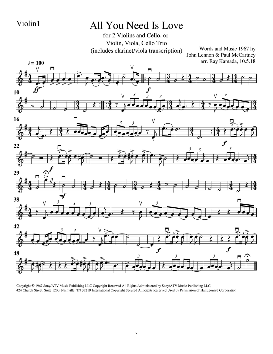 All You Need Is Love Large Ensemble scores gallery preview page 5