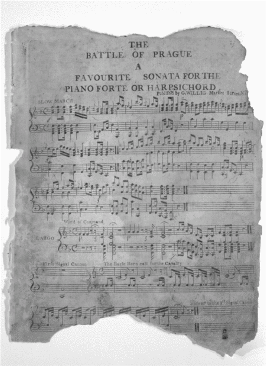 The Battle of Prague. A Favourite Sonata for the Piano Forte or Harpsichord Harpsichord scores gallery preview page 1