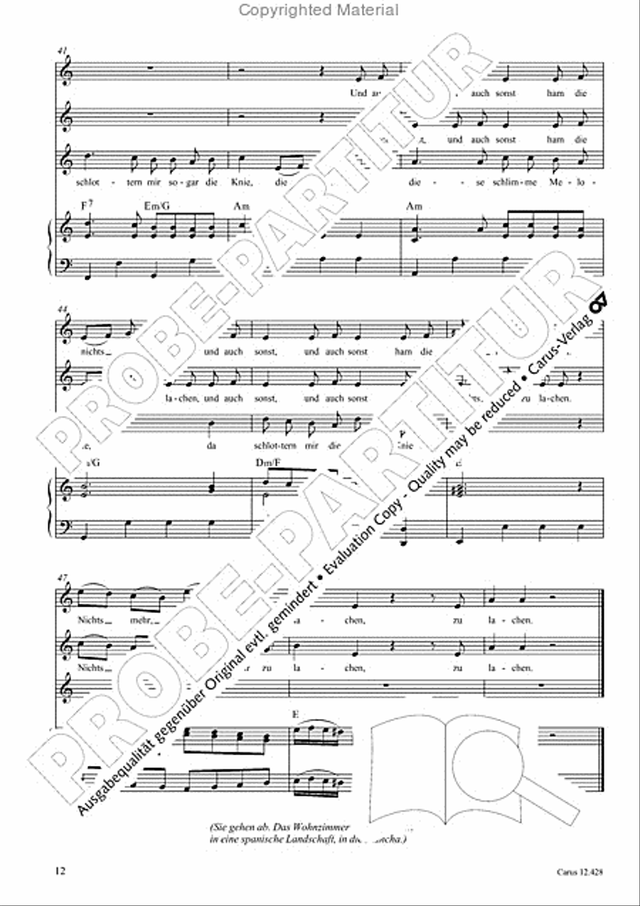Die seltsamen Abenteuer von Don Quijote und Sancho Pansa Unison Choir scores gallery preview page 14