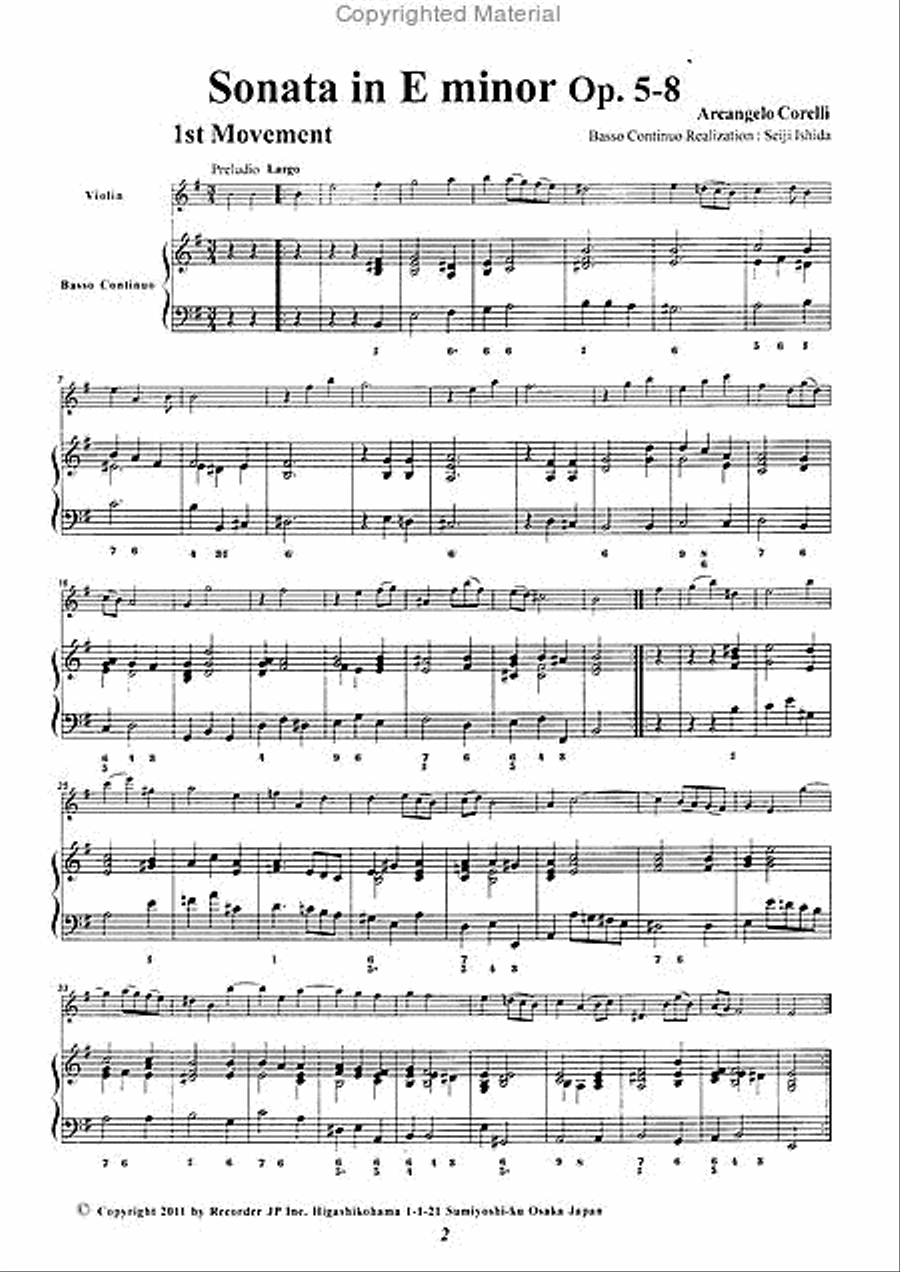Sonata in E minor, Op. 5-8 Violin scores gallery preview page 3