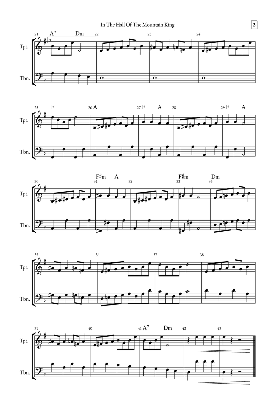 In The Hall of the Mountain King Brass Duet scores gallery preview page 2
