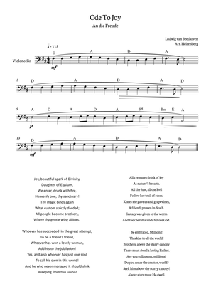 Beethoven - Ode To Joy for Cello