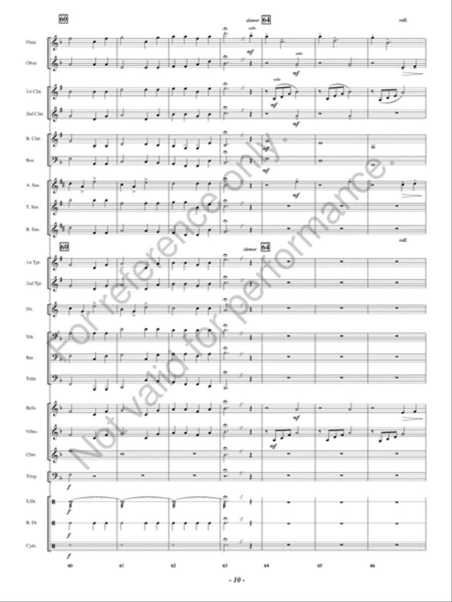 A Song Of Goodbye Concert Band scores gallery preview page 11