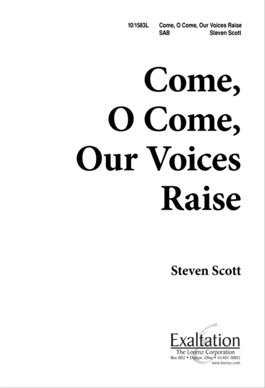 O Come, O Come, Our Voices Raise 3-Part scores gallery preview page 1