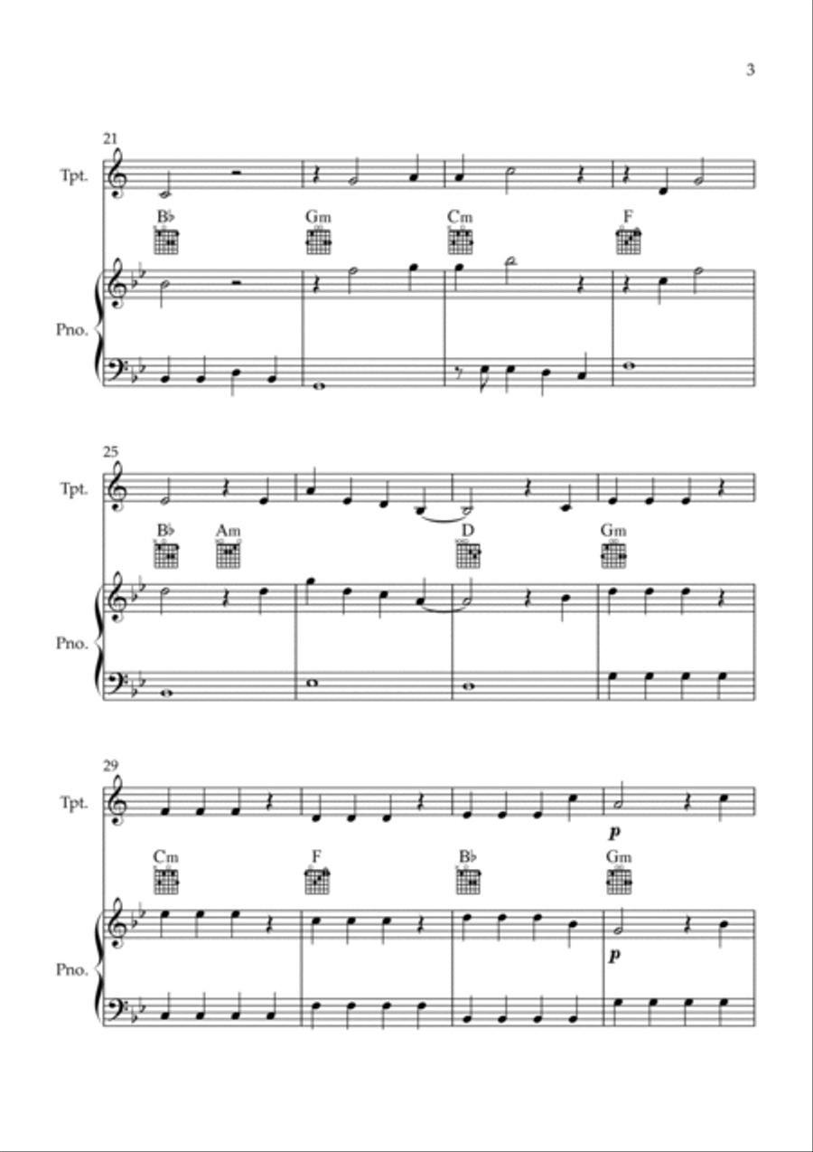 Flowers B-Flat Trumpet scores gallery preview page 3