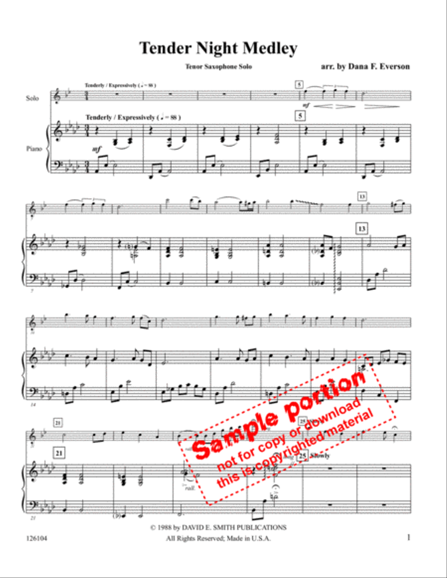 Tender Night Medley Flute scores gallery preview page 2
