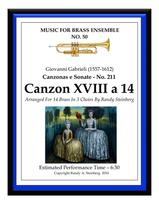 Book cover for Canzon XVIII a 14 - No. 211