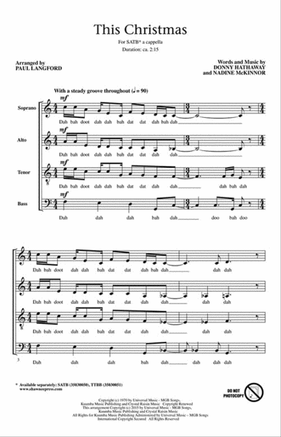 This Christmas (Key: Ab) 4-Part scores gallery preview page 2