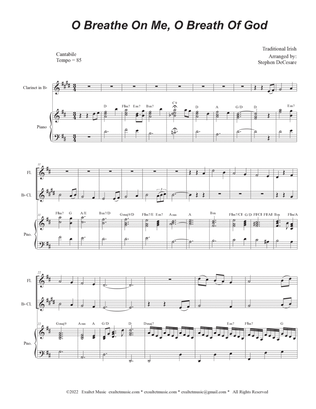 Book cover for O Breathe On Me, O Breath Of God (Duet for Flute and Bb-Clarinet)