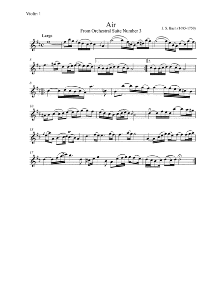 Bach Air String Quartet Arrangement