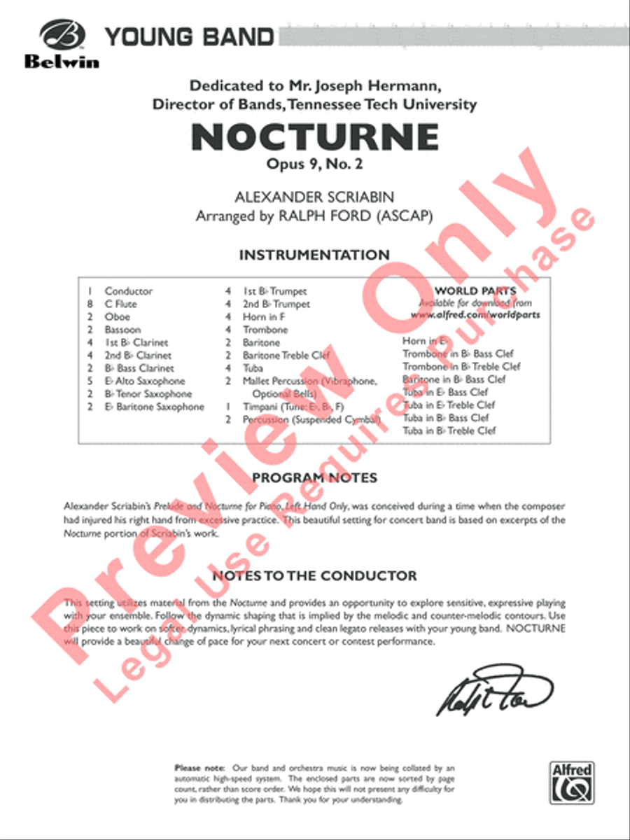 Nocturne (Opus 9, No. 2) Concert Band scores gallery preview page 2