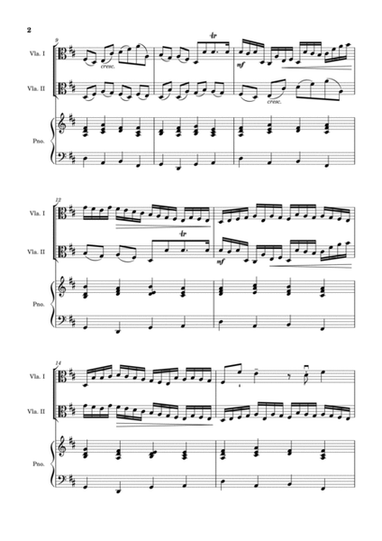 Johann Pachelbel - Canon in D Major, P.37; T.337. Arrangement for Viola Duet and Piano. image number null