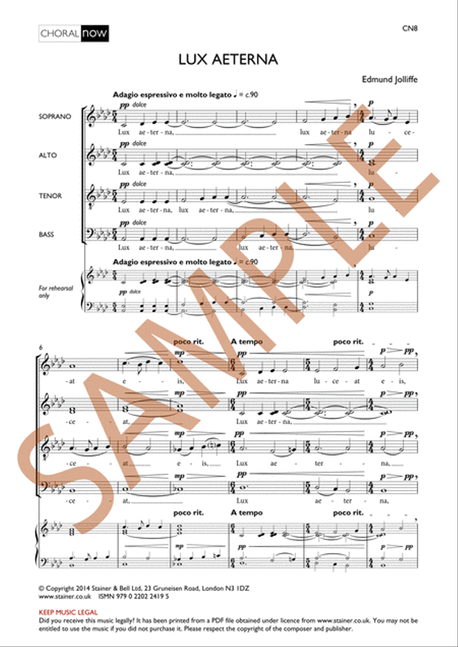 Lux aeterna Lux aeterna 4-Part scores gallery preview page 2
