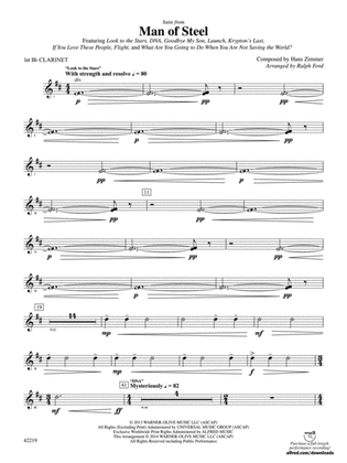 Book cover for Man of Steel, Suite from: 1st B-flat Clarinet