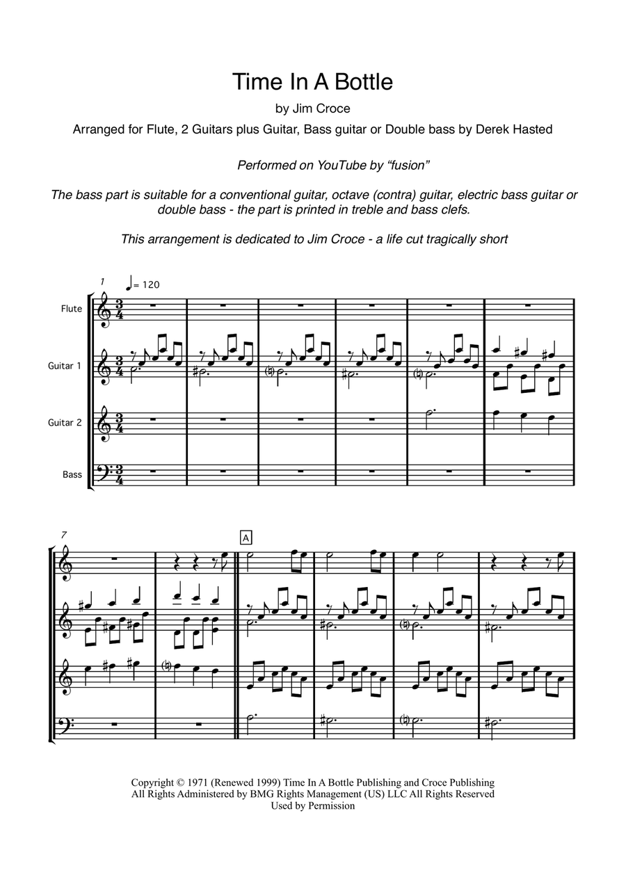 Time In A Bottle Flute scores gallery preview page 3