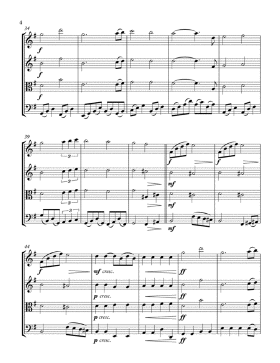 Can't Help Falling In Love String Quartet scores gallery preview page 4