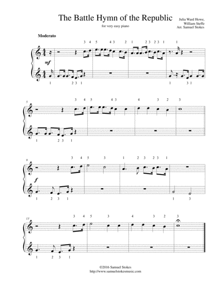 The Battle Hymn of the Republic - for very easy piano image number null