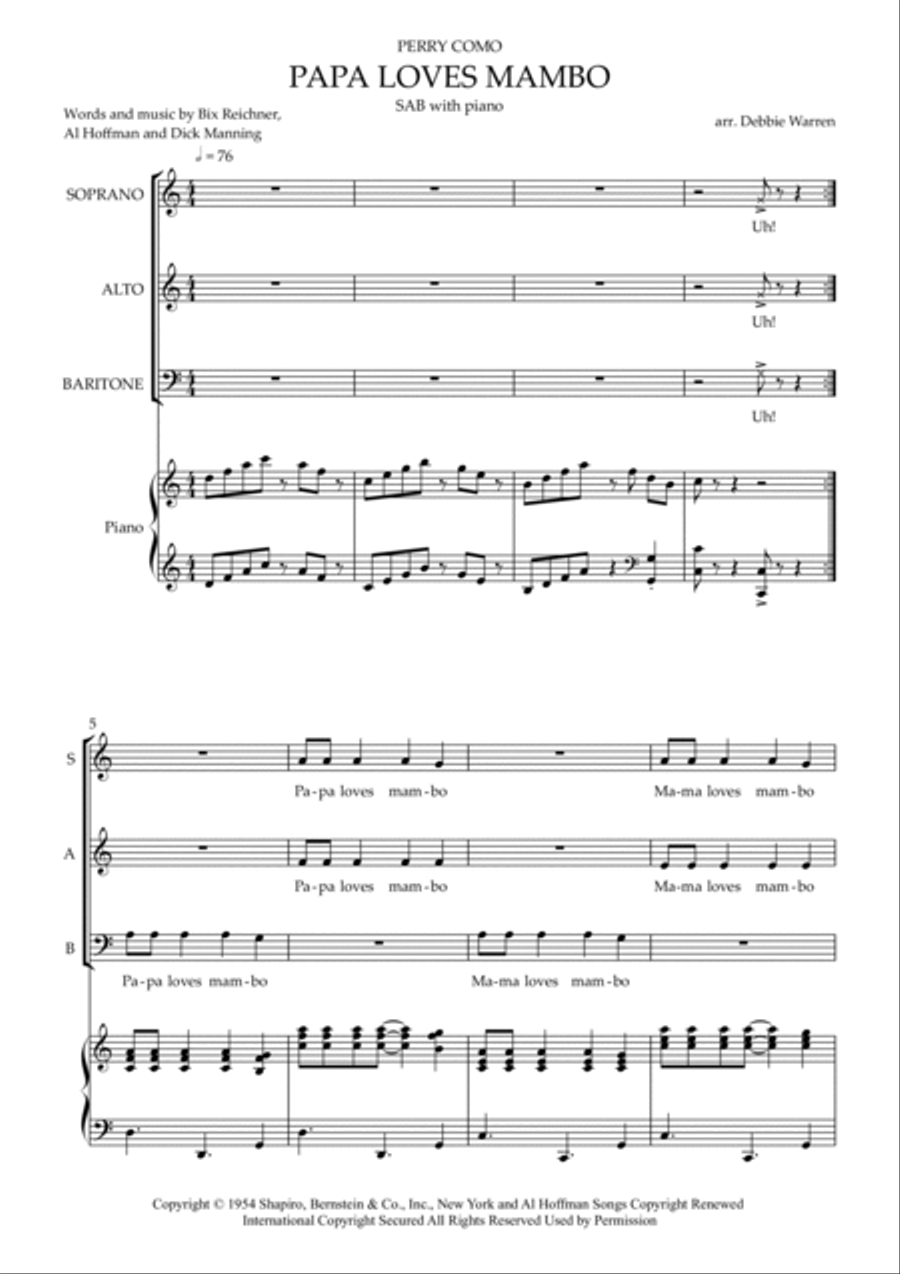 Papa Loves Mambo 3-Part scores gallery preview page 2