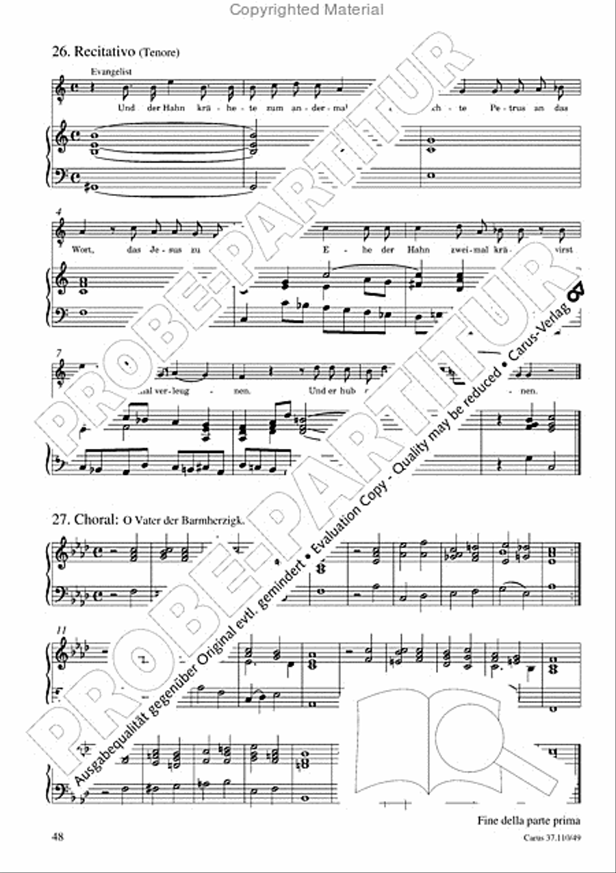 Markuspassion. Werkausgabe Reihe 1, Bd. 7 (Homilius) Organ scores gallery preview page 49