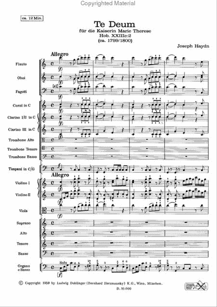 Te Deum fur die Kaiserin Marie Therese C-Dur Choir scores gallery preview page 2