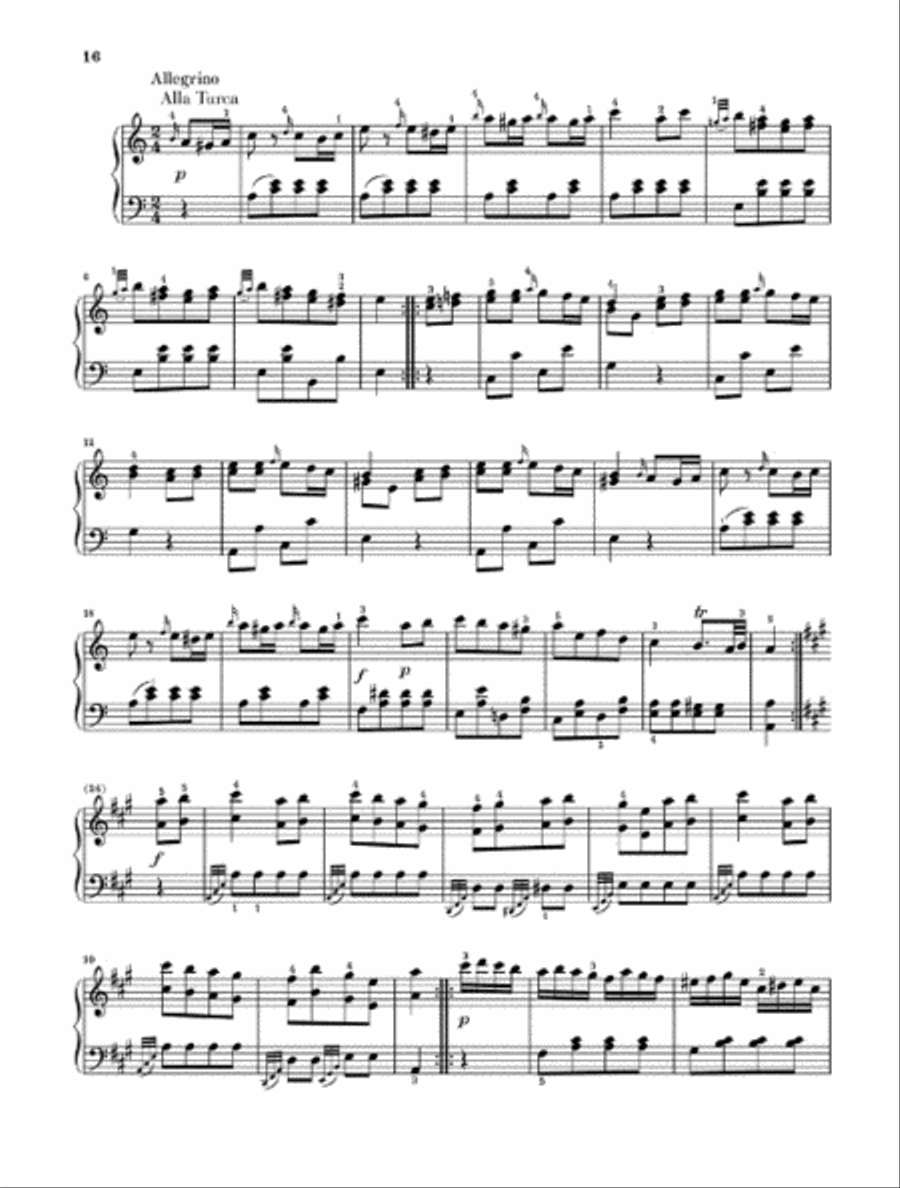Piano Sonata in A Major K331 (300i) (with Alla Turca) Piano Solo scores gallery preview page 4