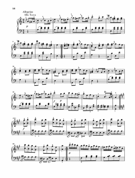 Piano Sonata in A Major K331 (300i) (with Alla Turca)
