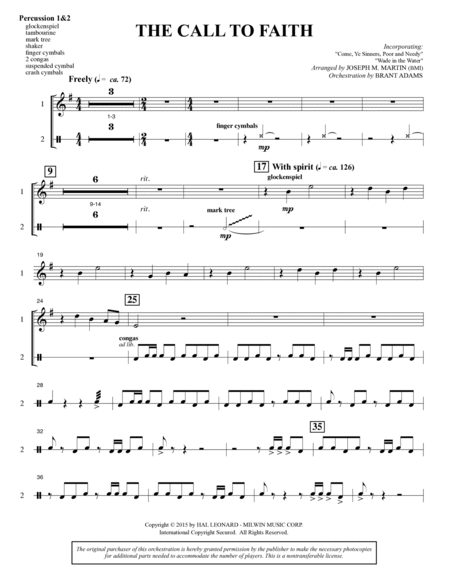 A Journey To Hope (A Cantata Inspired By Spirituals) - Percussion 1 & 2