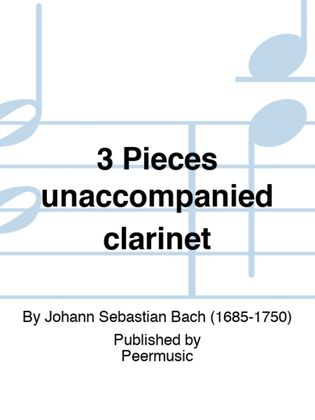Book cover for 3 Pieces unaccompanied clarinet