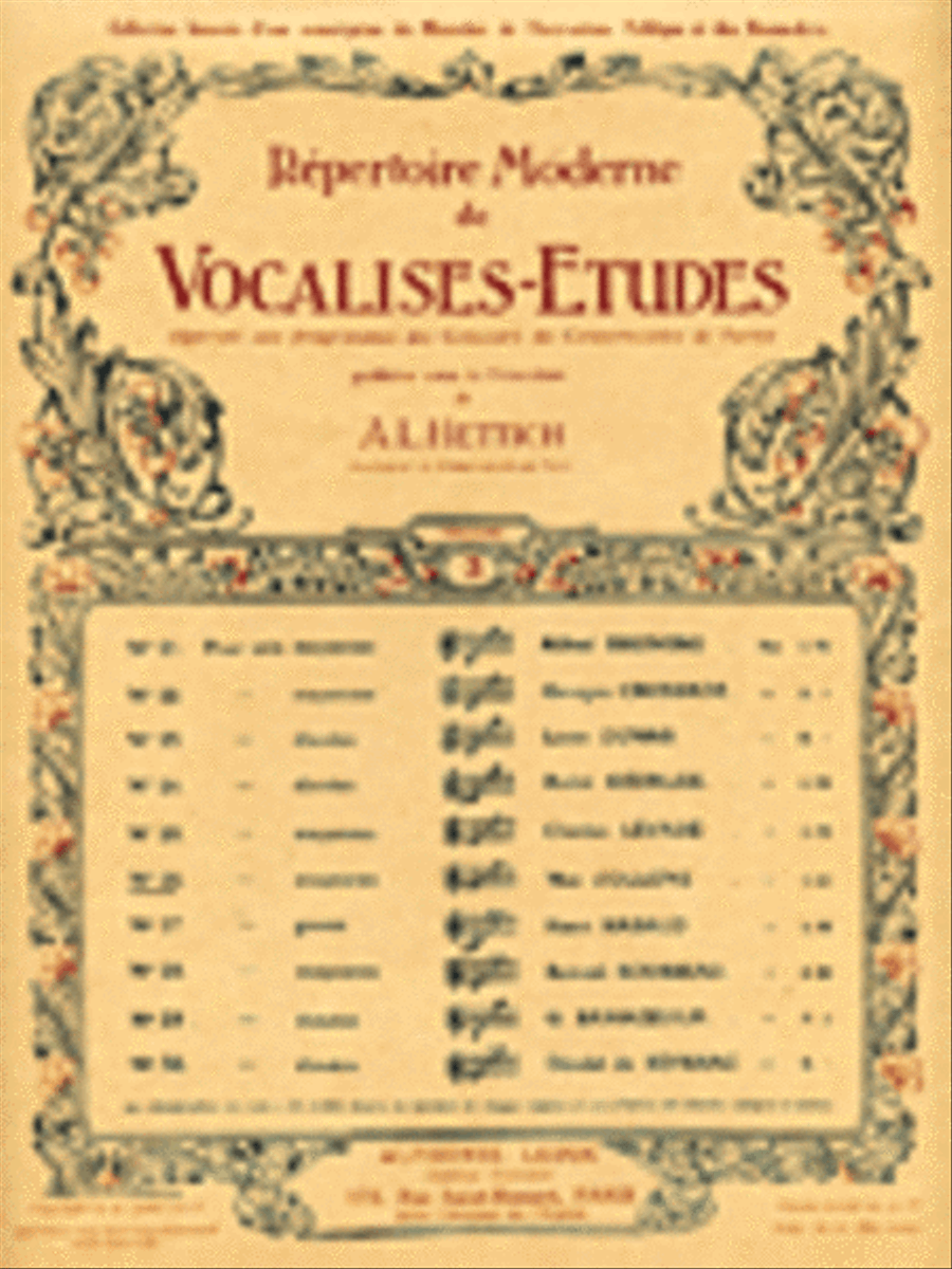 Repertoire Moderne de Vocalises-Etudes Voice scores gallery preview page 1