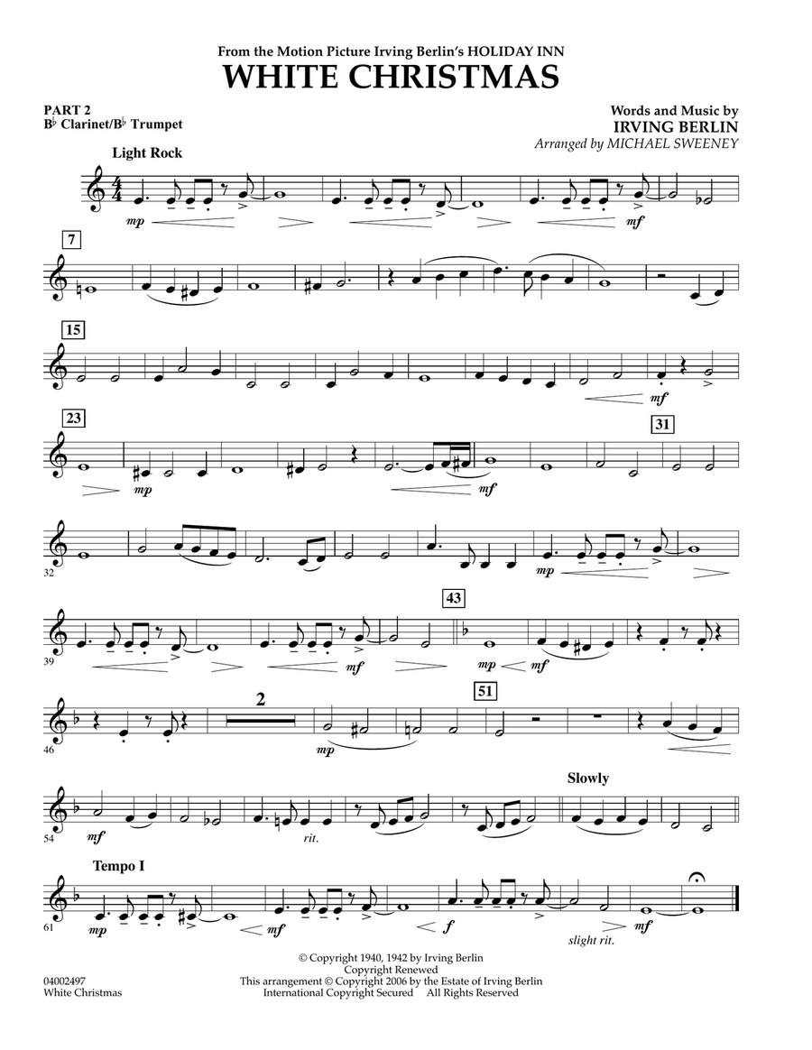 White Christmas - Pt.2 - Bb Clarinet/Bb Trumpet Concert Band scores gallery preview page 1